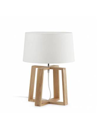 Lámpara de mesa Bliss 1L E27 madera - Faro