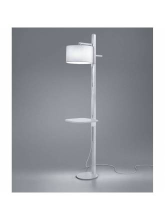 Lámpara de pie Tray blanca pantalla tela - Brilliance