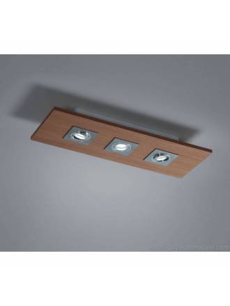 Plafón de techo Solar 3 luces LED GU10 madera - Brilliance