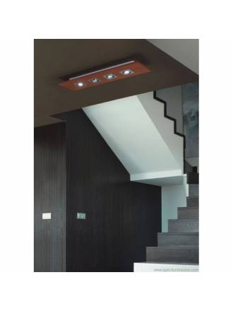 Plafón de techo Solar 4 luces LED GU10 madera - Brilliance