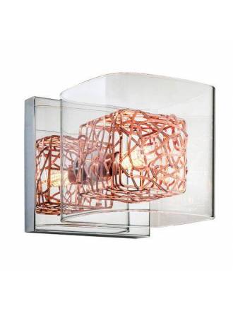 SCHULLER Lios 1L glass copper wall lamp
