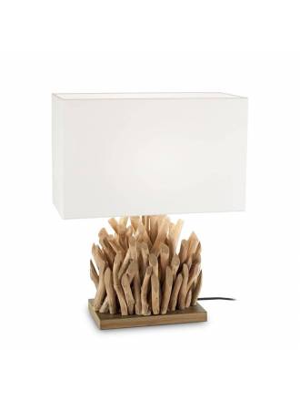 Lámpara de mesa Snell madera + tela - Ideal Lux