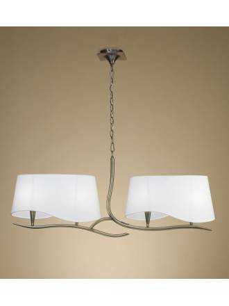 Mantra Ninette lamp linear 4L E27 leather white lampshade