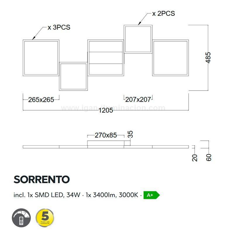 TRIO Sorrento LED lamp 34w dimmable ceiling