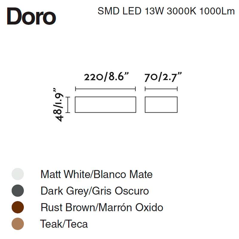 FARO 71900 - Applique murale LED extérieur DORO 2xLED/6,5W/230V IP65