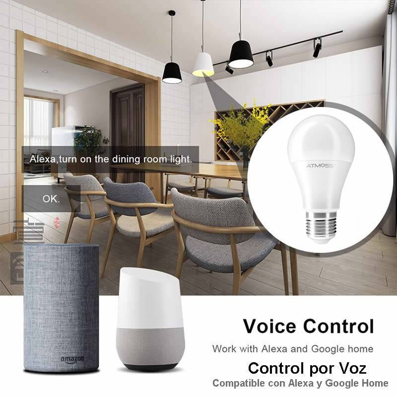 Bombilla LED Inteligente WiFi. RGB+CCT. Control mediante App Smart Life.  Compatible con Alexa y Google Home