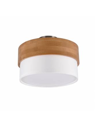 TRIO Seasons ceiling lamp wood + white