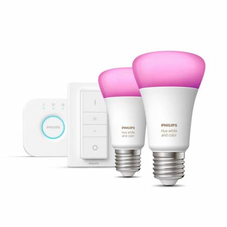 PHILIPS Starter kit Hue LED bulbs E27 A60 + Bridge + Switch