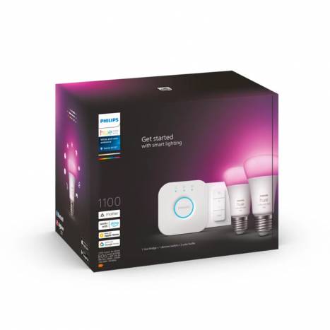 PHILIPS Starter kit Hue LED bulbs E27 A60 + Bridge + Switch