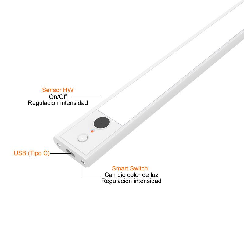 Regleta LED recargable sensor
