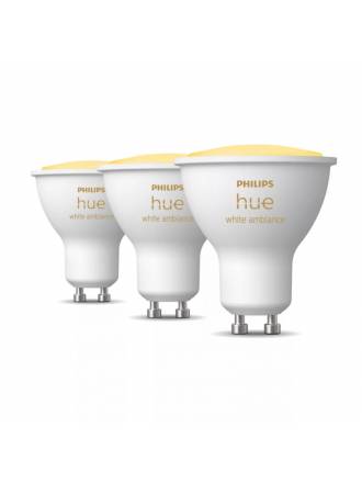 Pack 3 Bombillas inteligentes LED GU10 4.3w Hue White Ambiance - Philips