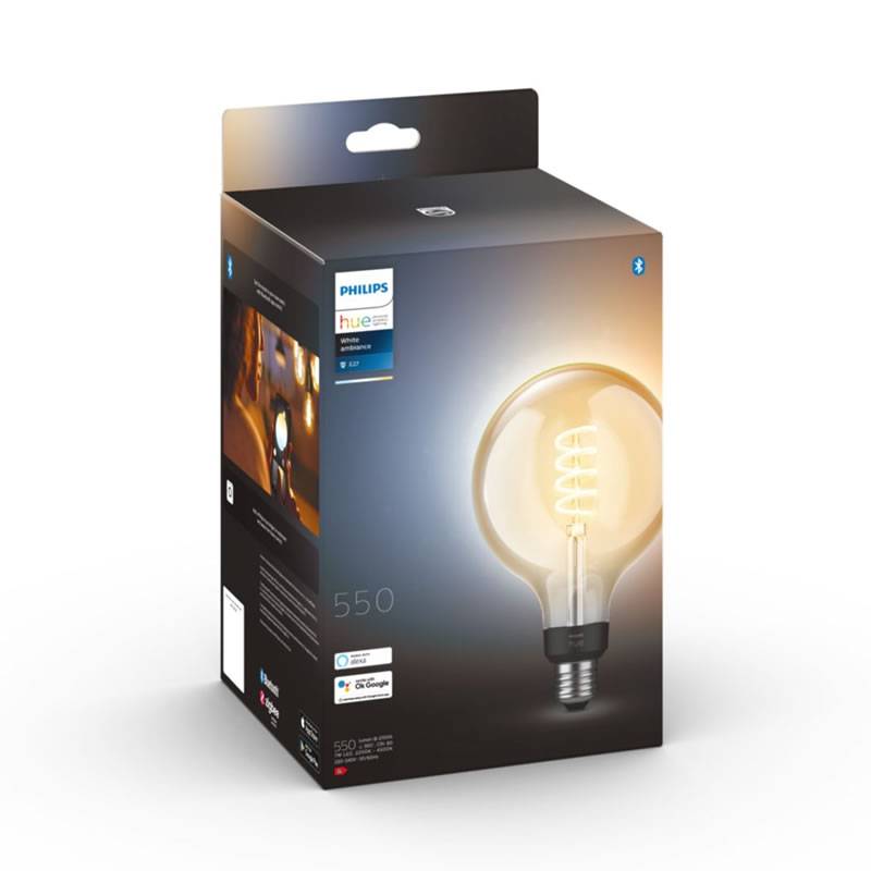 Bombilla LED Philips HUE White & Ambiance, G93 E27, filamento