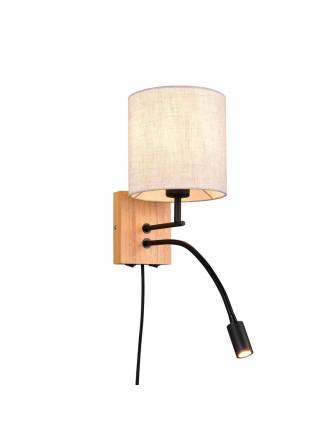 TRIO Nilam E27 + LED wall lamp wood