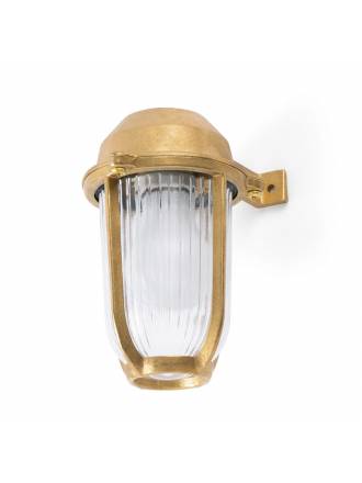 FARO Borda E27 IP44 wall lamp brass