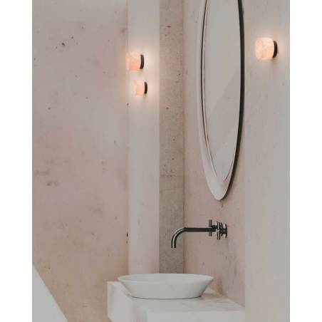 Aplique de pared Rock LED IP44 alabastro - Robin