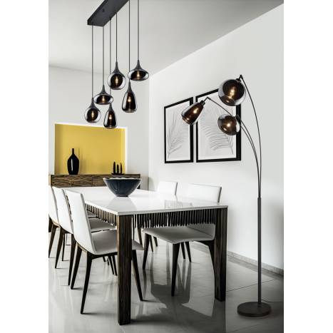 TRIO Lumina E14 linear pendant lamp glass